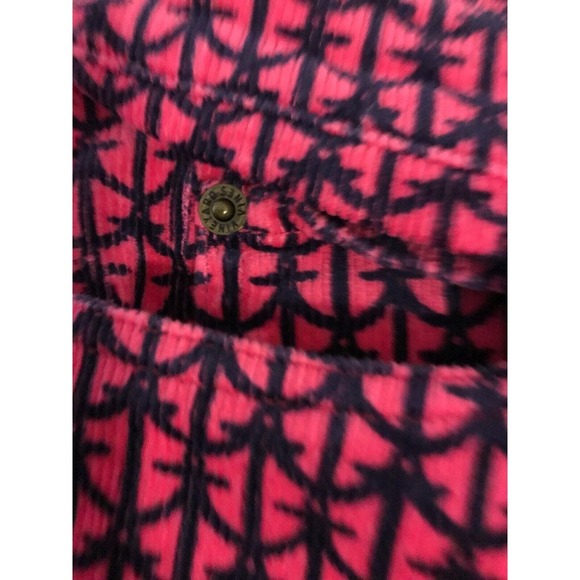 VINEYARD VINES Hot Pink/Navy Anchor Corduroy Slim Straight Ankle Pants - Size 4 - Picture 5 of 13